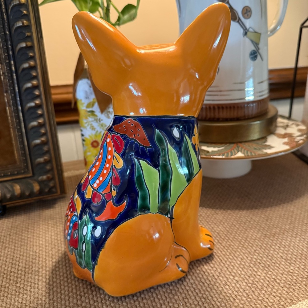 Handcrafted Talavera French Bulldog~Mexican folk art pottery - Picture 5 of 11